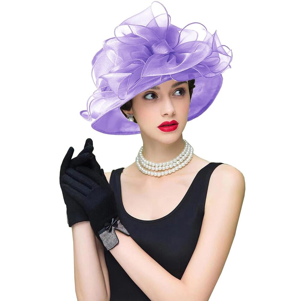 1983 Women's Organza Cloche Bowler Hat Derby Fascinator For Tea Party